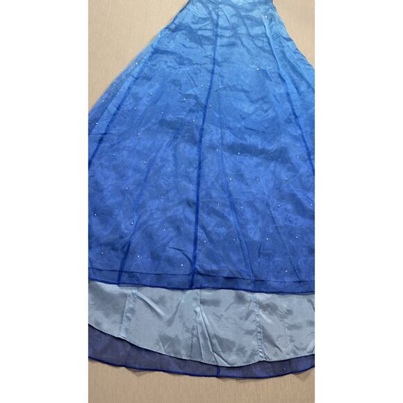 VTG Y2K Jump Apparel Dress Blue Ombre Fairy Princess Hoco Prom Sparkle Floral S - Picture 5 of 13